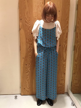 「アイテム（つなぎ/オールインワン）」を使った、アトリエドゥサボンさん（レディース・157cm）の夏コーディネート