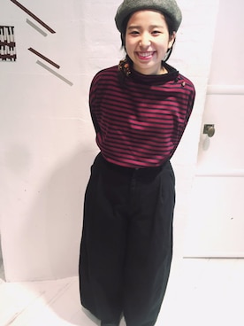 「bulle de savon（ビュルデサボン）のアイテム（その他パンツ）」を使った、アトリエドゥサボンさん（レディース・157cm）の秋コーディネート