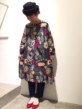 「柄」｜アトリエドゥサボンさん（レディース・157cm）の秋コーディネート