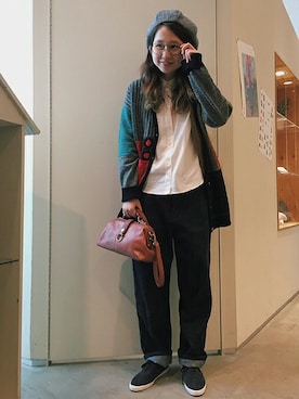 「bulle de savon（ビュルデサボン）のアイテム（シャツ/ブラウス）」を使った、アトリエドゥサボンさん（レディース・157cm）の秋コーディネート