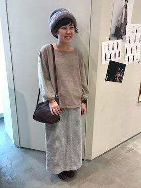 「bulle de savon（ビュルデサボン）のアイテム（Tシャツ/カットソー）」を使った、アトリエドゥサボンさん（レディース・157cm）の秋コーディネート