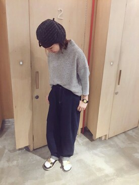「bulle de savon（ビュルデサボン）のアイテム（Tシャツ/カットソー）」を使った、アトリエドゥサボンさん（レディース・157cm）の秋コーディネート