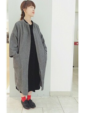 「yuni（ユニ　）のアイテム（その他アウター）」を使った、アトリエドゥサボンさん（レディース・157cm）の秋コーディネート