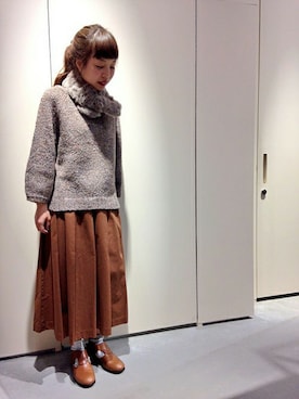 「yuni（ユニ　）のアイテム」を使った、アトリエドゥサボンさん（レディース・157cm）の秋コーディネート