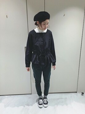 「bulle de savon（ビュルデサボン）のアイテム（シャツ/ブラウス）」を使った、アトリエドゥサボンさん（レディース・157cm）の秋コーディネート