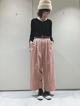 「bulle de savon（ビュルデサボン）のアイテム（その他パンツ）」を使った、アトリエドゥサボンさん（レディース・157cm）の秋コーディネート