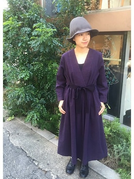 「l'atelier du savon（アトリエドサボン）のアイテム（その他アウター）」を使った、アトリエドゥサボンさん（レディース・157cm）の秋コーディネート