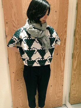 「柄」｜アトリエドゥサボンさん（レディース・157cm）の秋コーディネート