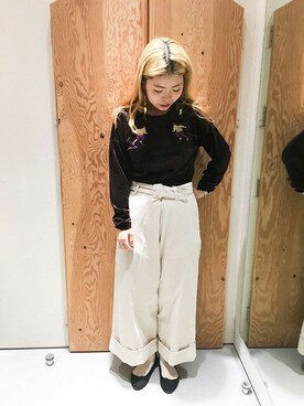 「アイテム（トップス、ブラウン系）」を使った、アトリエドゥサボンさん（レディース・157cm）の秋コーディネート