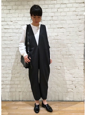 「タイパンツ」｜アトリエドゥサボンさん（レディース・157cm）の秋コーディネート