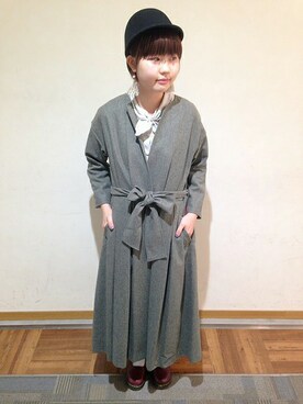 「l'atelier du savon（アトリエドサボン）のアイテム（その他アウター）」を使った、アトリエドゥサボンさん（レディース・157cm）の秋コーディネート
