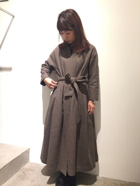 「l'atelier du savon（アトリエドサボン）のアイテム（その他アウター）」を使った、アトリエドゥサボンさん（レディース・157cm）の冬コーディネート