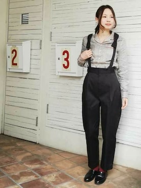 「I am I in fact...（アイアムアイインファクト）のアイテム（パンツ）」を使った、アトリエドゥサボンさん（レディース・157cm）の冬コーディネート