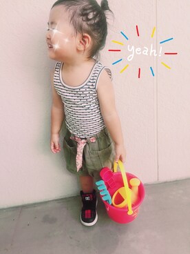 「砂遊び」｜「アイテム（雑貨/ホビー）」を使った、ぱーさん（キッズ・90cm）の夏コーディネート
