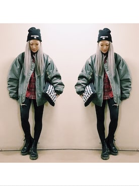 「ROTHCO（ロスコ）のアイテム（ブルゾン）」を使った、annaさん（レディース・157cm）の春コーディネート