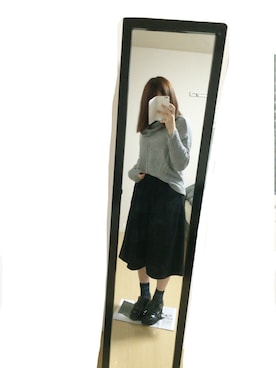 「RIVE DROITE（リヴドロワ）のアイテム（ブーティ）」を使った、moffさん（レディース・157cm）の冬コーディネート