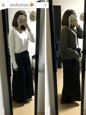 「スカーチョ」｜「アイテム（ブルゾン）」を使った、moffさん（レディース・157cm）の秋コーディネート