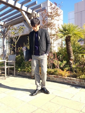 「417 EDIFICE（フォーワンセブンエディフィス）のアイテム（バッグ）」を使った、417 by EDIFICE立川店さん（メンズ・173cm）の冬コーディネート