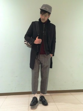 「EDIFICE（エディフィス）のアイテム（キャップ）」を使った、417 by EDIFICE立川店さん（メンズ・173cm）の冬コーディネート