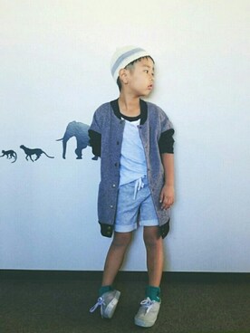 「OLD NAVY（オールドネイビー）のアイテム（その他アウター）」を使った、riiiiikさん（キッズ・110cm）の秋コーディネート