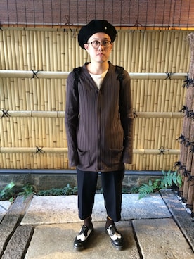 「アイテム（カーディガン/ボレロ、ブラウン系）」を使った、Mdskさん（メンズ・173cm）の春コーディネート