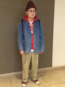 「ジャックパーセル」｜「アイテム（カバーオール）」を使った、Mdskさん（メンズ・173cm）の秋コーディネート