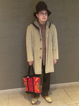「GDC（ジーディーシー）のアイテム（ハット）」を使った、Mdskさん（メンズ・173cm）の秋コーディネート