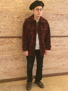 「WOOLRICH（ウールリッチ）のアイテム（その他アウター）」を使った、Mdskさん（メンズ・173cm）の冬コーディネート