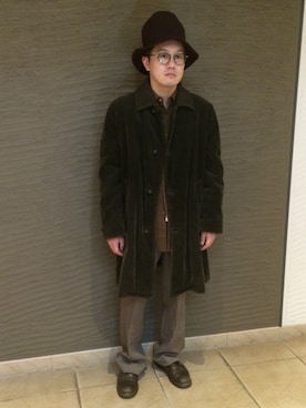 「GDC（ジーディーシー）のアイテム（ハット）」を使った、Mdskさん（メンズ・173cm）の冬コーディネート