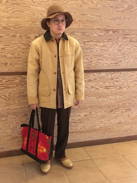 「スラックスパンツ」｜「アイテム（その他アウター）」を使った、Mdskさん（メンズ・173cm）の冬コーディネート