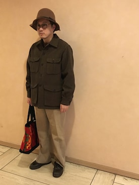 「WOOLRICH（ウールリッチ）のアイテム（その他アウター）」を使った、Mdskさん（メンズ・173cm）の春コーディネート