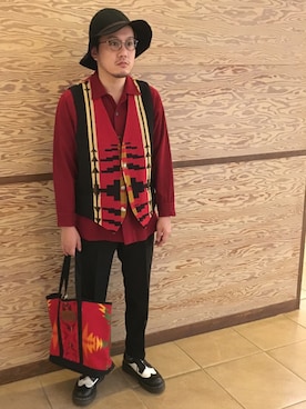 「PENDLETON（ペンドルトン）のアイテム（ベスト）」を使った、Mdskさん（メンズ・173cm）の春コーディネート