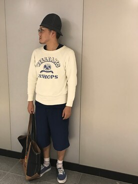 「マリンコーデ」｜「アイテム（スウェット）」を使った、Mdskさん（メンズ・173cm）の秋コーディネート