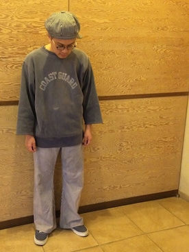 「マリンコーデ」｜「アイテム（スウェット）」を使った、Mdskさん（メンズ・173cm）の秋コーディネート
