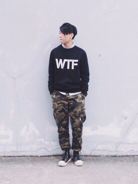 「ROARINGWILDのアイテム（パンツ）」を使った、K.Bさん（メンズ・175cm）の春コーディネート