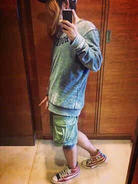 「TOPMAN（トップマン）のアイテム（スウェット）」を使った、naru0076さん（メンズ・173cm）の春コーディネート