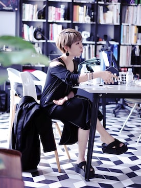 「ドレスシューズ」｜「アイテム（サンダル）」を使った、多谢款待Heheさん（レディース・153cm）の夏コーディネート