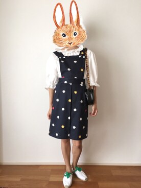 「フラワープリント」｜「アイテム（その他シューズ）」を使った、Wandercladさん（レディース・160cm）の冬コーディネート