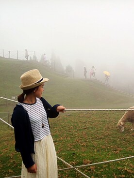 「アイテム（マウンテンパーカー、ブルー系）」を使った、DAREliarさん（レディース・156cm）の秋コーディネート