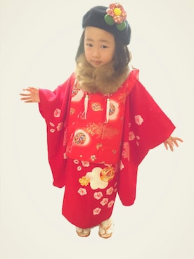 「被布」｜「アイテム（帽子）」を使った、がっきーさん（キッズ・100cm）の秋コーディネート