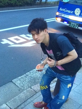 「CALEE（キャリー）のアイテム（ベスト）」を使った、Makotoさん（メンズ・168cm）の夏コーディネート