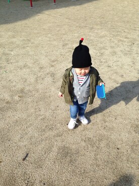 「babyGAP（babyGAP）のアイテム（その他アウター）」を使った、arataさん（メンズ・80cm）の春コーディネート