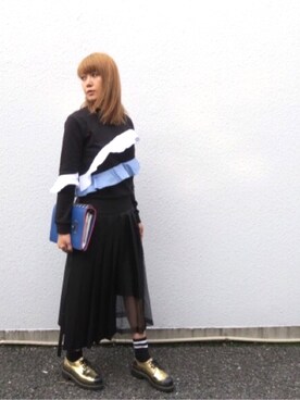 「MSGM（エムエスジーエム）のアイテム（スウェット）」を使った、Yukimiさん（レディース・168cm）の春コーディネート