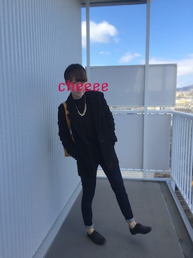 「OZOC（オゾック）のアイテム（テーラードジャケット）」を使った、Chie_eさん（レディース・159cm）の冬コーディネート
