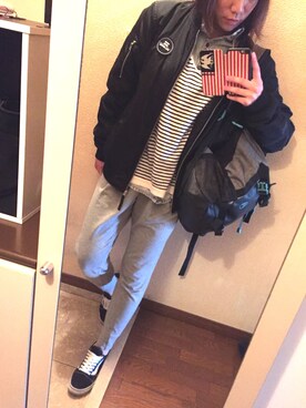 「BILLABONG（ビラボン）のアイテム（ブルゾン）」を使った、poponQさん（レディース・167cm）の春コーディネート