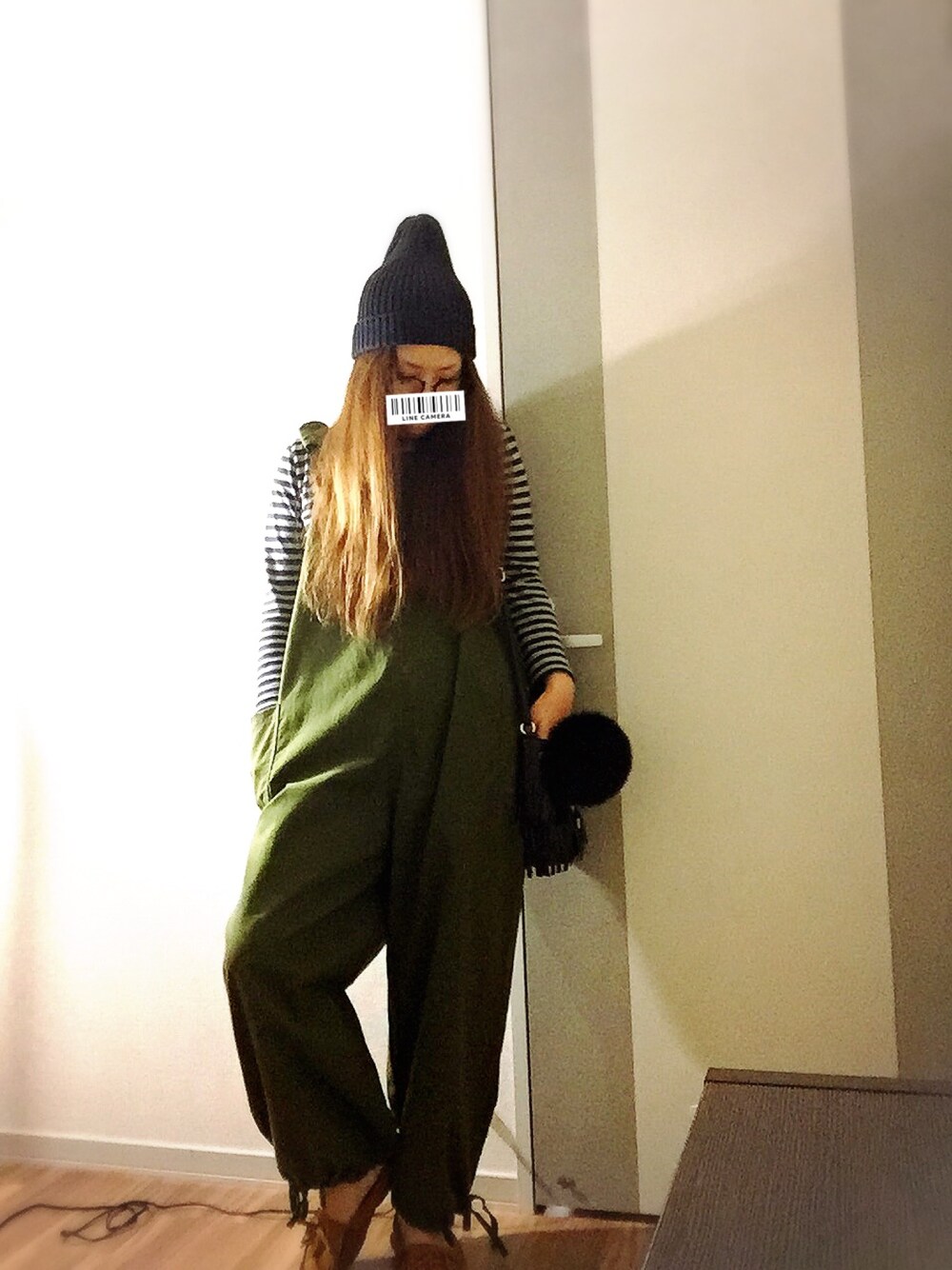 「休日スタイル、カジュアル」｜「SHIPSのアイテム（キーホルダー、ブラック系）」を使った、Pee--さん（レディース・156cm）の秋コーディネートの1枚目の写真