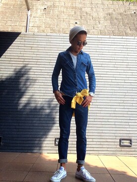「Marc by Marc Jacobs（マークバイマークジェイコブス）のアイテム（パーカー）」を使った、johnさん（メンズ・164cm）の秋コーディネート