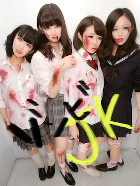 「ハロウィン」｜「アイテム（口紅/リップティント/グロス）」を使った、skrさん（レディース・157cm）の秋コーディネート