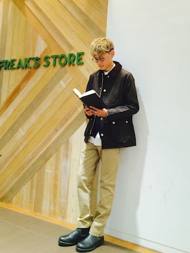 「JOHN SMEDLEY（ジョンスメドレー）のアイテム（カーディガン/ボレロ）」を使った、H.Murataさん（メンズ・175cm）の秋コーディネート