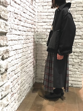 「MM6 Maison Margiela（ｴﾑｴﾑｼｯｸｽ ﾒｿﾞﾝ ﾏﾙｼﾞｪﾗ）のアイテム（その他アウター）」を使った、mika tamuraさん（レディース・158cm）の秋コーディネート